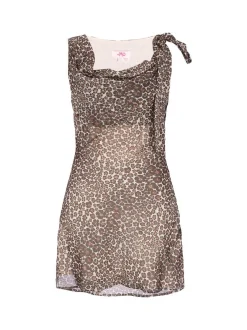 MyMo Damen Kleid in braun - Länge: mittel