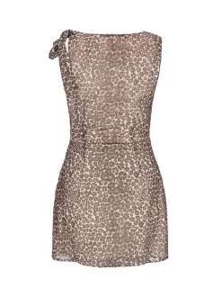 MyMo Damen Kleid in braun - Länge: mittel