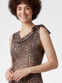 MyMo Damen Kleid in braun - Länge: mittel