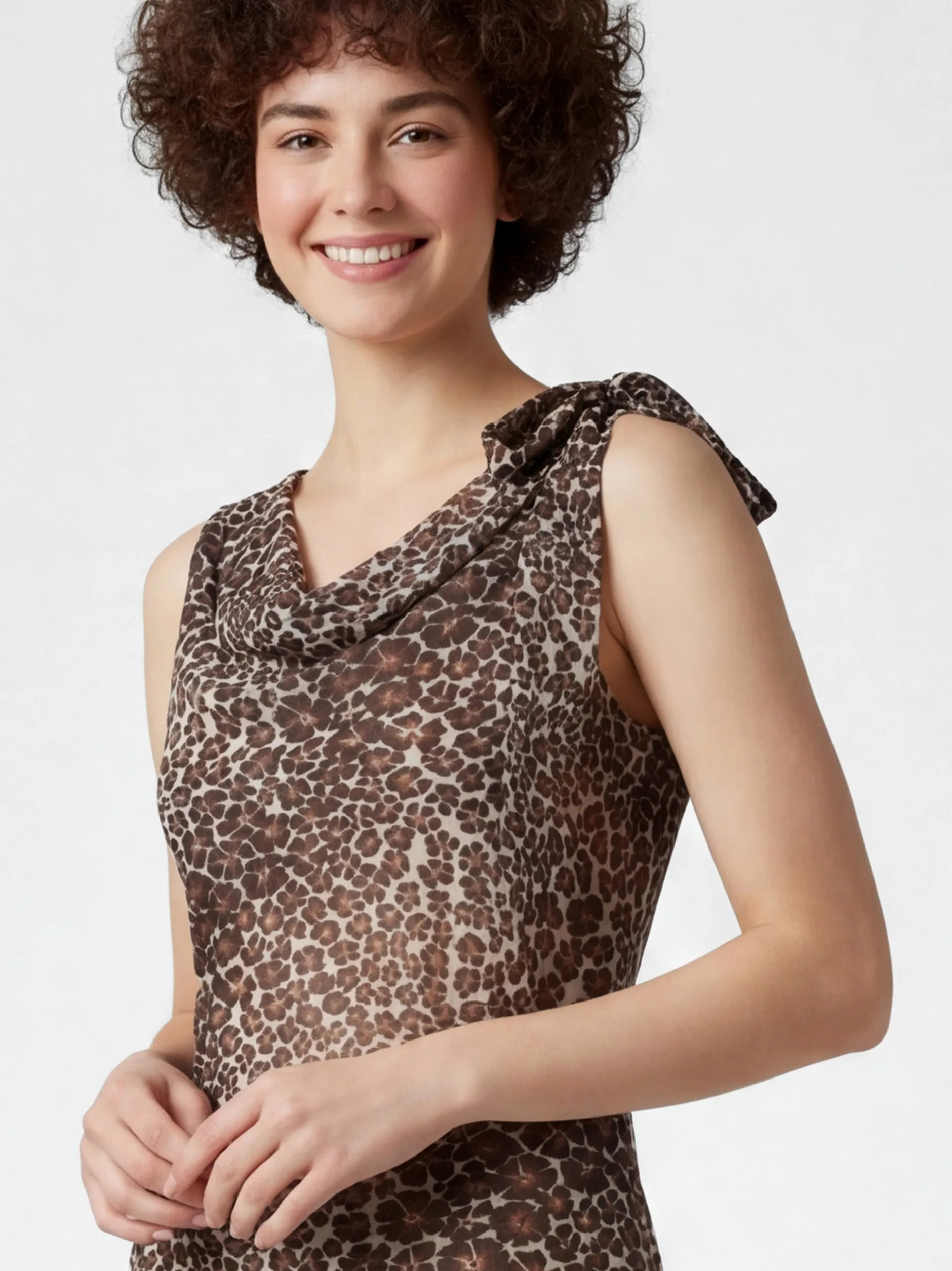 MyMo Damen Kleid in braun - Länge: mittel
