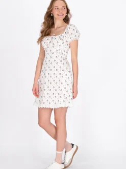 MyMo Damen Kleid in ecru - Länge: mittel