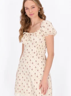 MyMo Damen Kleid in gelb - Länge: mittel