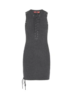 MyMo Damen Kleid in grau - Ausschnitt: Rundhals