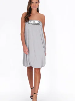 MyMo Damen Kleid in grau - Länge: mittel