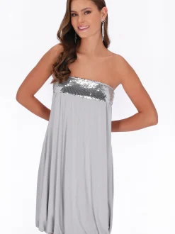 MyMo Damen Kleid in grau - Länge: mittel