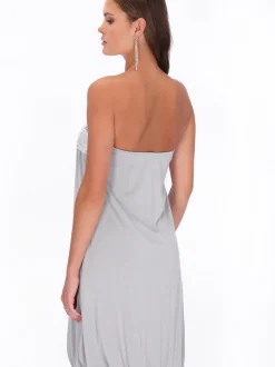 MyMo Damen Kleid in grau - Länge: mittel