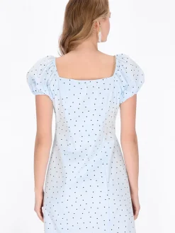 MyMo Damen Kleid in hellblau - Länge: mittel