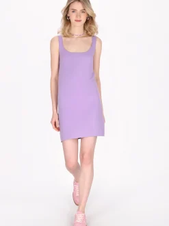 MyMo Damen Kleid in lila - Länge: mittel