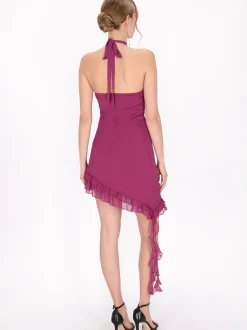 MyMo Damen Kleid in lila - Länge: mittel