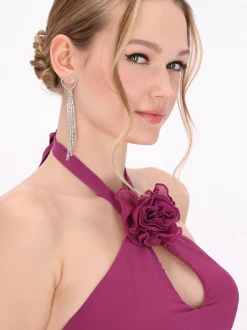 MyMo Damen Kleid in lila - Länge: mittel