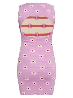 MyMo Damen Kleid in purple - Ausschnitt: Rundhals