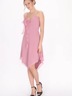 MyMo Damen Kleid in rosa - Länge: mittel