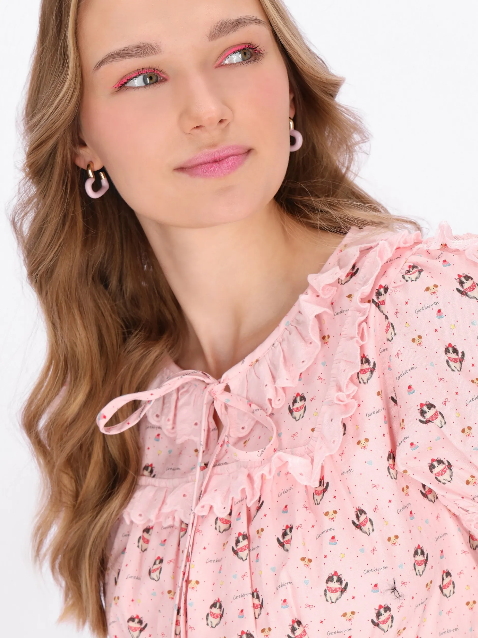 MyMo Damen Kleid in rosa - Länge: mittel
