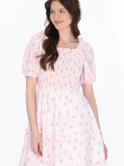 MyMo Damen Kleid in rosa - Länge: mittel
