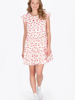 MyMo Damen Kleid in rot - Ausschnitt: Rundhals