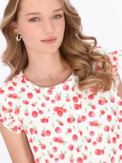 MyMo Damen Kleid in rot - Ausschnitt: Rundhals