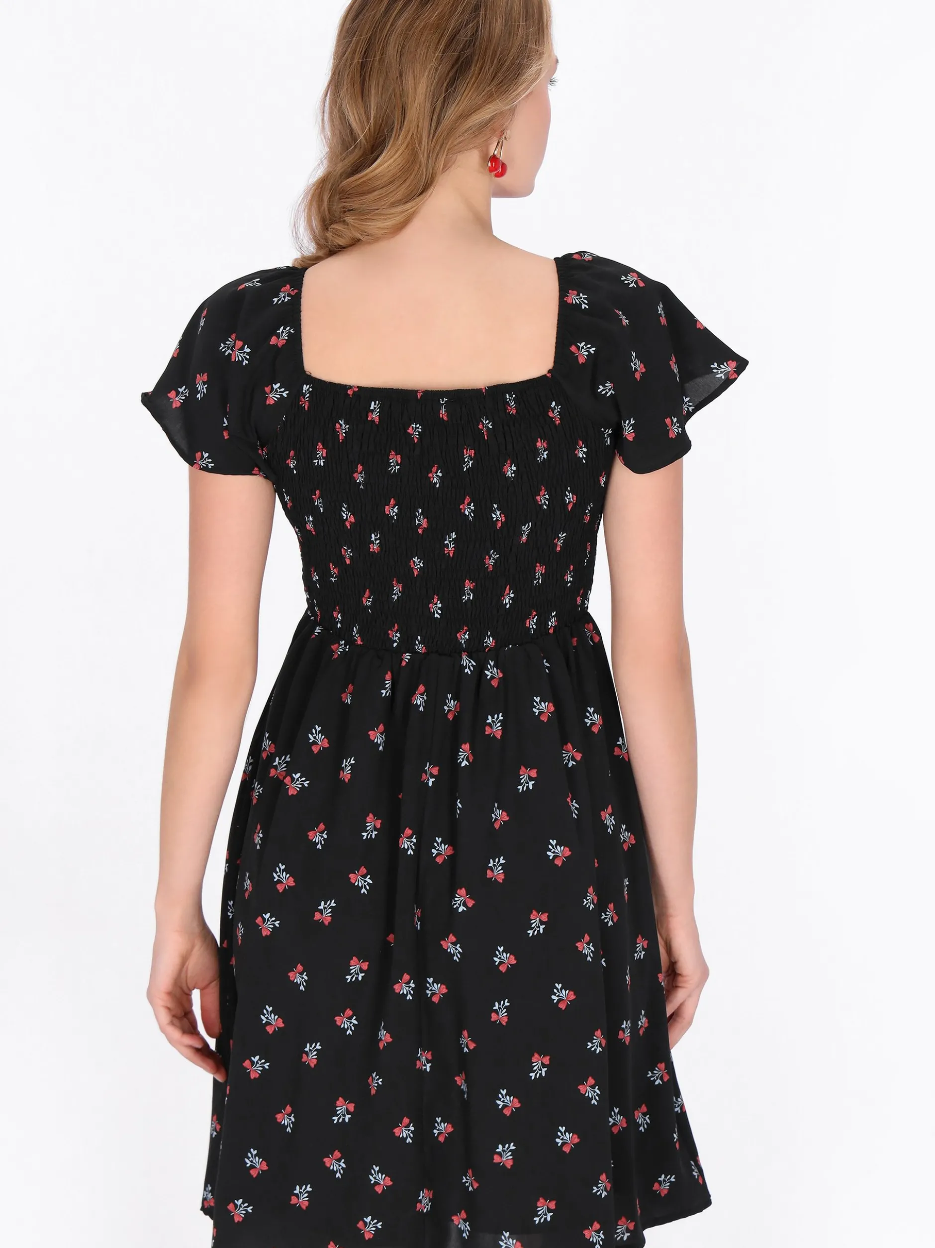 MyMo Damen Kleid in schwarz - Länge: mittel