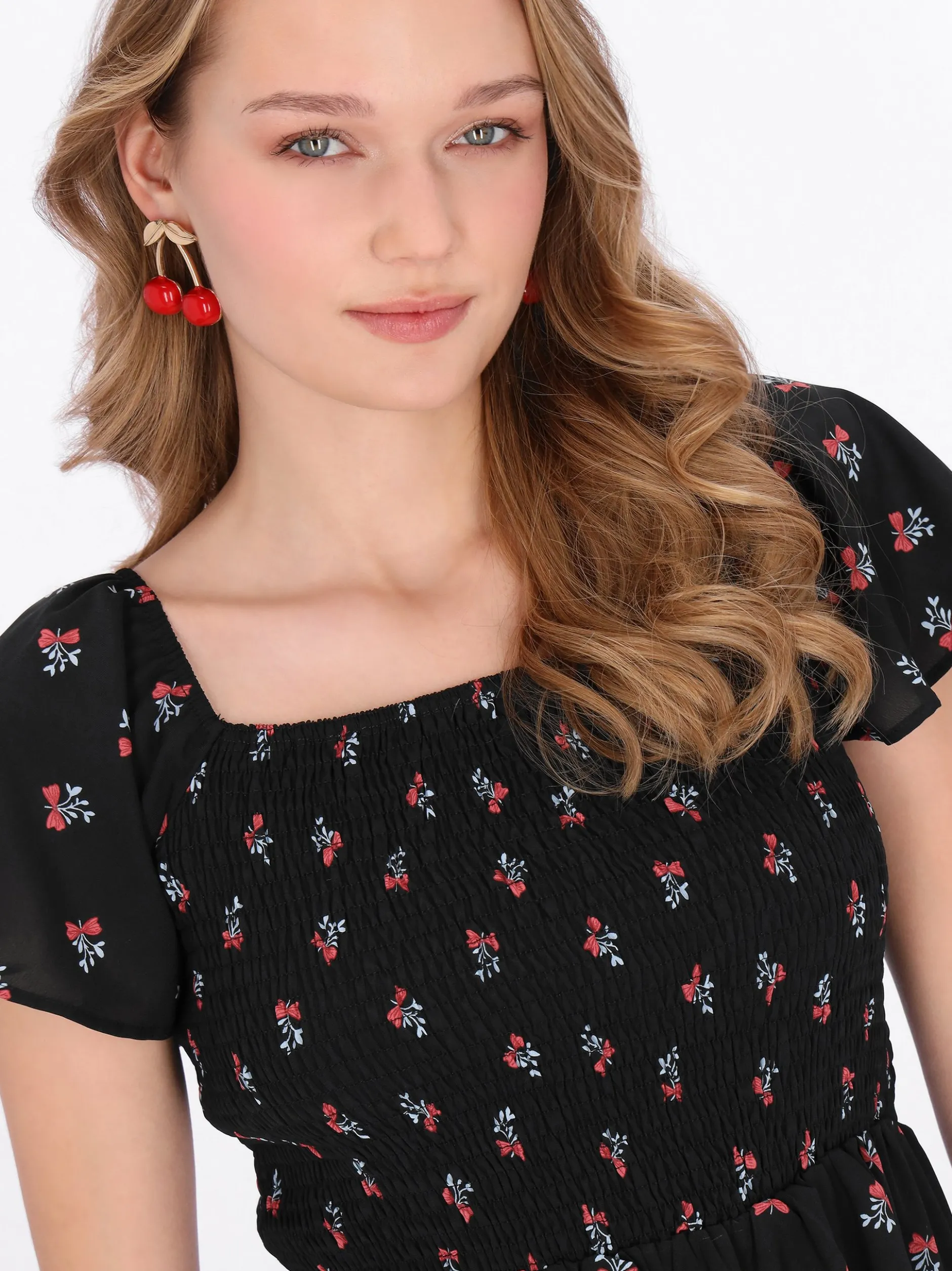 MyMo Damen Kleid in schwarz - Länge: mittel