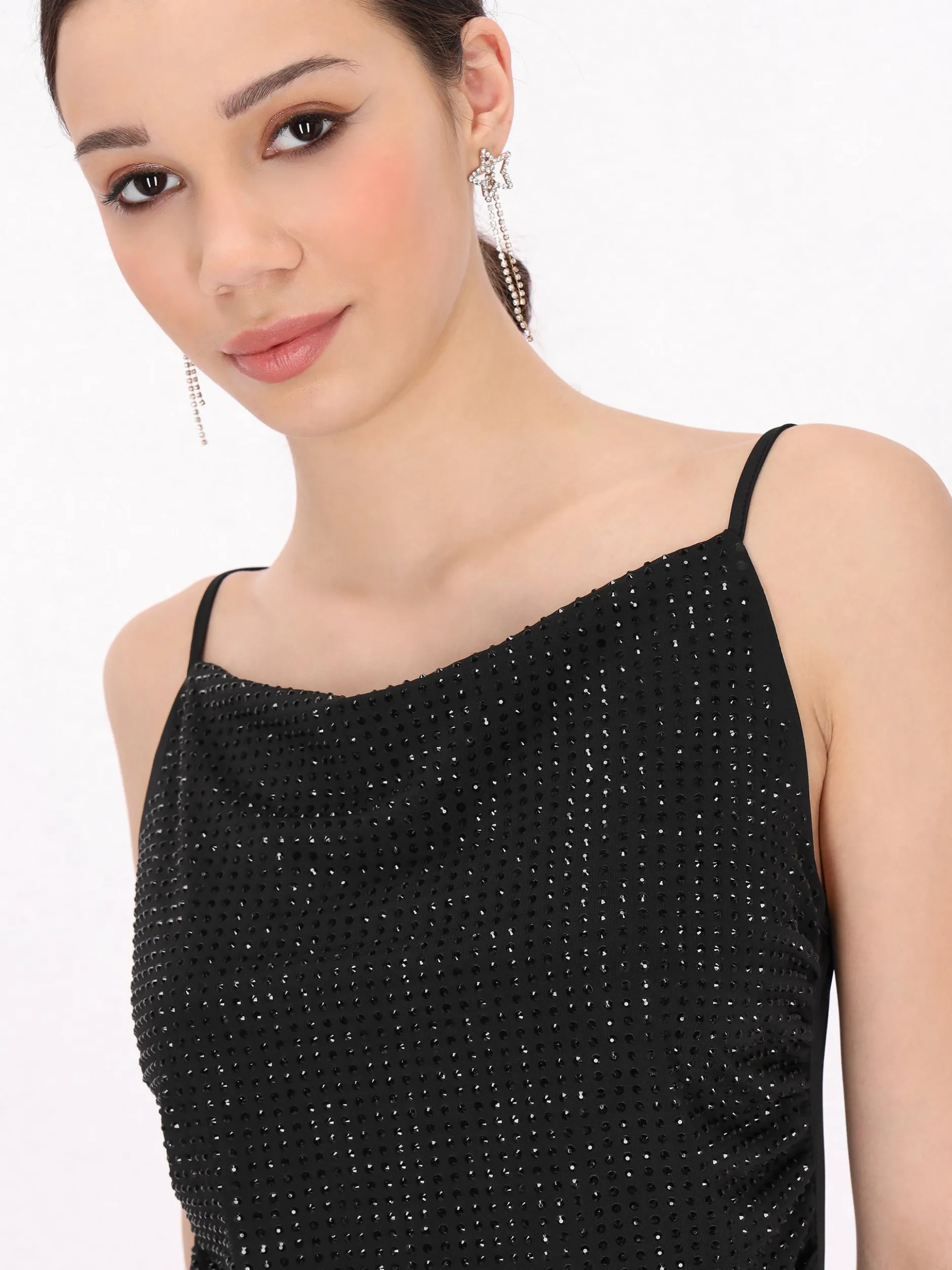 MyMo Damen Kleid in schwarz - Länge: mittel