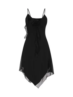 MyMo Damen Kleid in schwarz - Länge: mittel