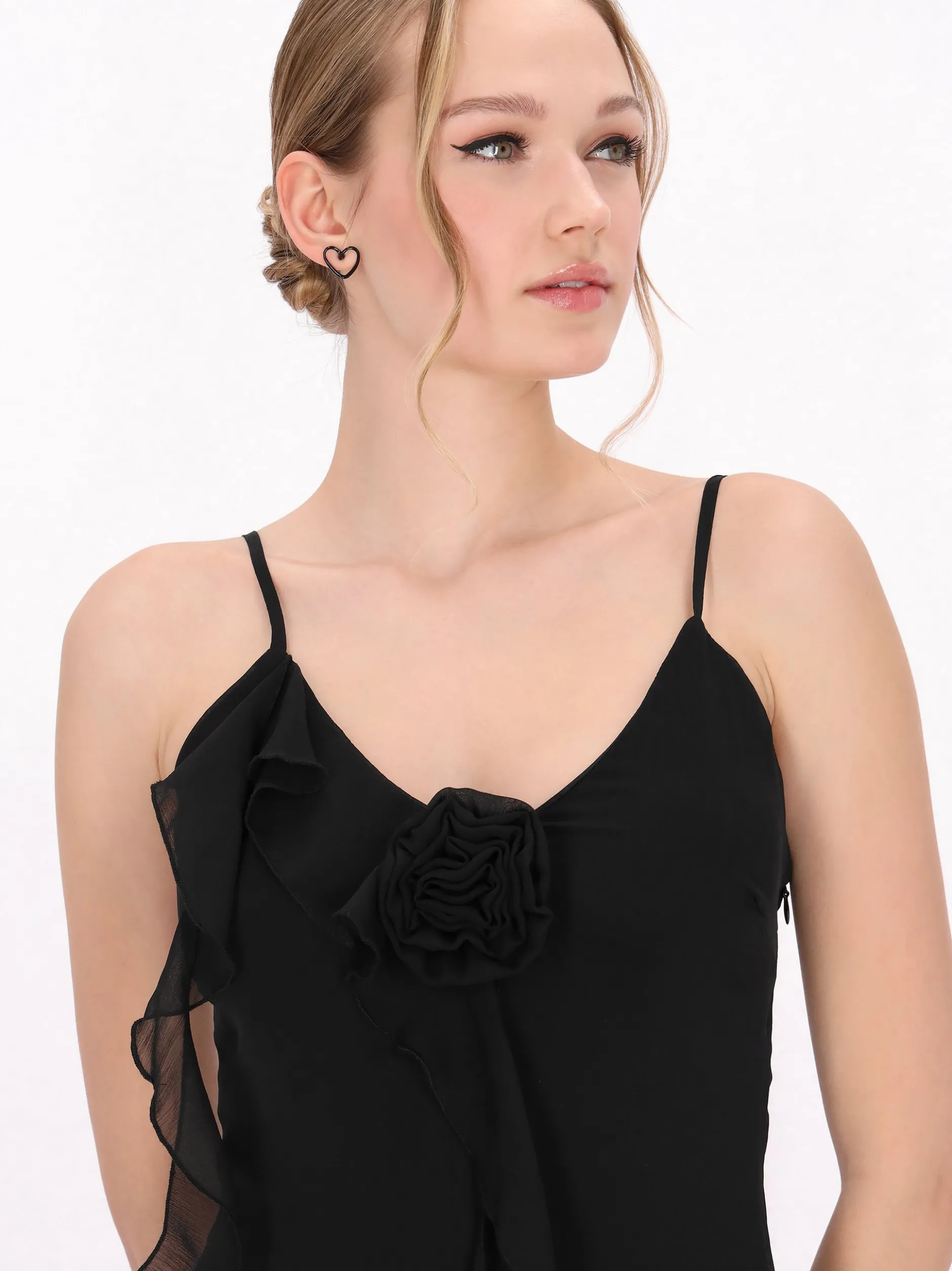 MyMo Damen Kleid in schwarz - Länge: mittel