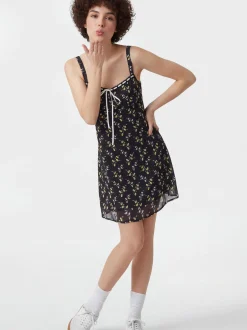 MyMo Damen Kleid in schwarz - Länge: mittel