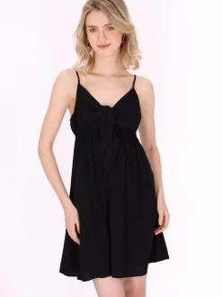 MyMo Damen Kleid in schwarz - Länge: mittel