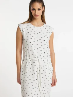 MyMo Damen Kleid in weiß - Ausschnitt: Rundhals