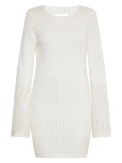 MyMo Damen Kleid in weiß - Ausschnitt: Rundhals