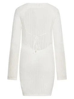 MyMo Damen Kleid in weiß - Ausschnitt: Rundhals