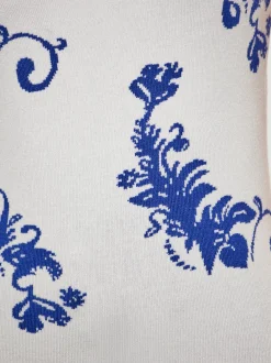 MyMo Damen Kleid in weiß blau - Länge: mittel