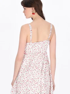 MyMo Damen Kleid in weiß - Länge: mittel