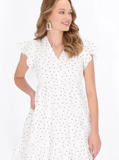 MyMo Damen Kleid in weiß - Länge: mittel