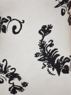 MyMo Damen Kleid in weiß schwarz - Länge: mittel