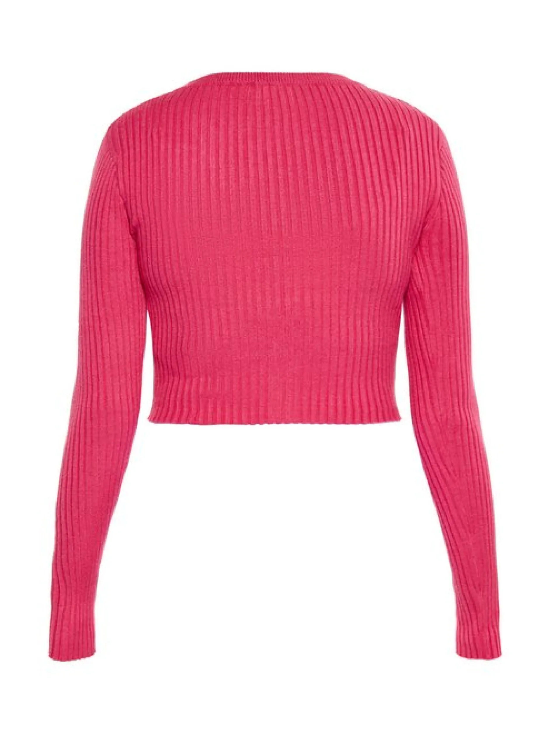 MyMo Damen kurze Strickjacke in pink