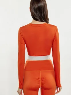 MyMo Damen Langarm in orange - Ausschnitt: Rundhals