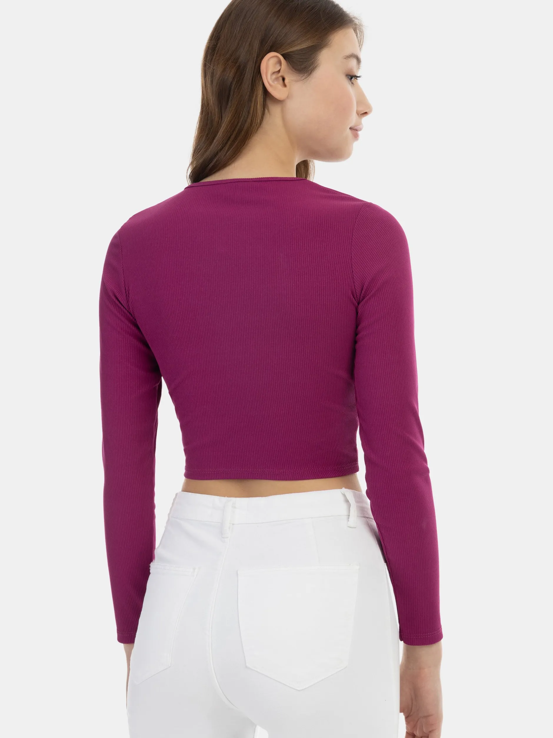 MyMo Damen Langarmshirt in fuchsia