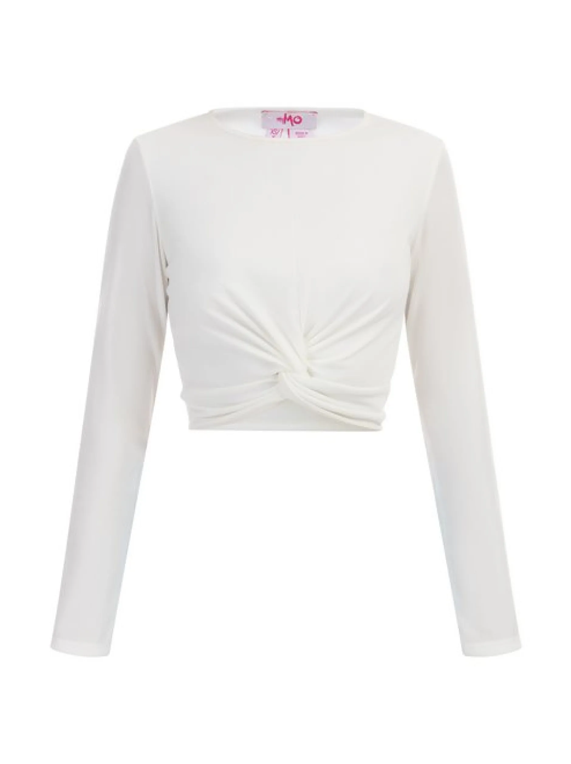 MyMo Damen Langarmshirt in weiß - Ausschnitt: Rundhals