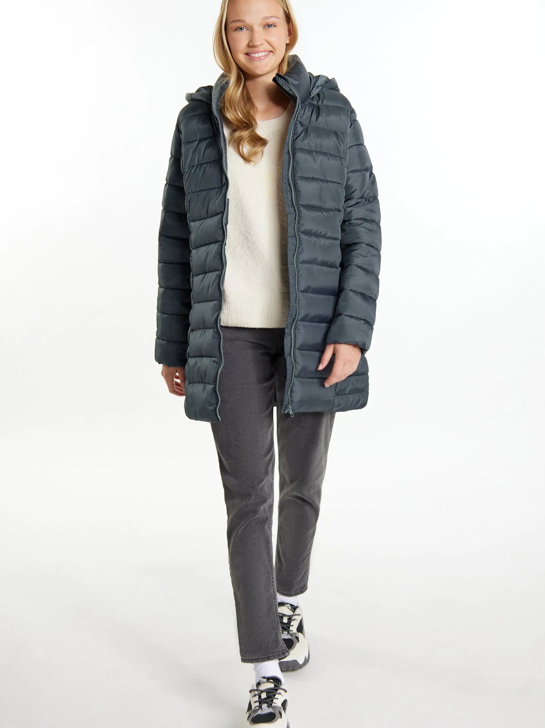 MyMo Damen leichte Steppjacke in anthrazit