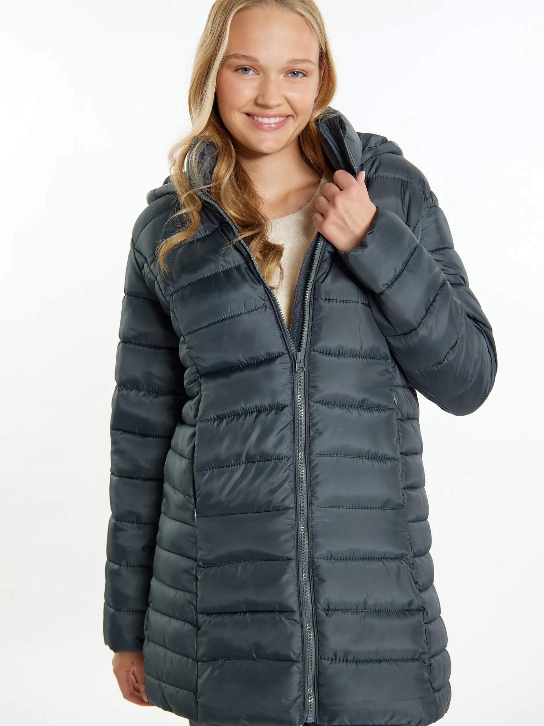MyMo Damen leichte Steppjacke in anthrazit