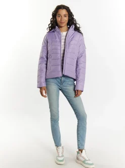 MyMo Damen Leicht wattierte Jacke in lila