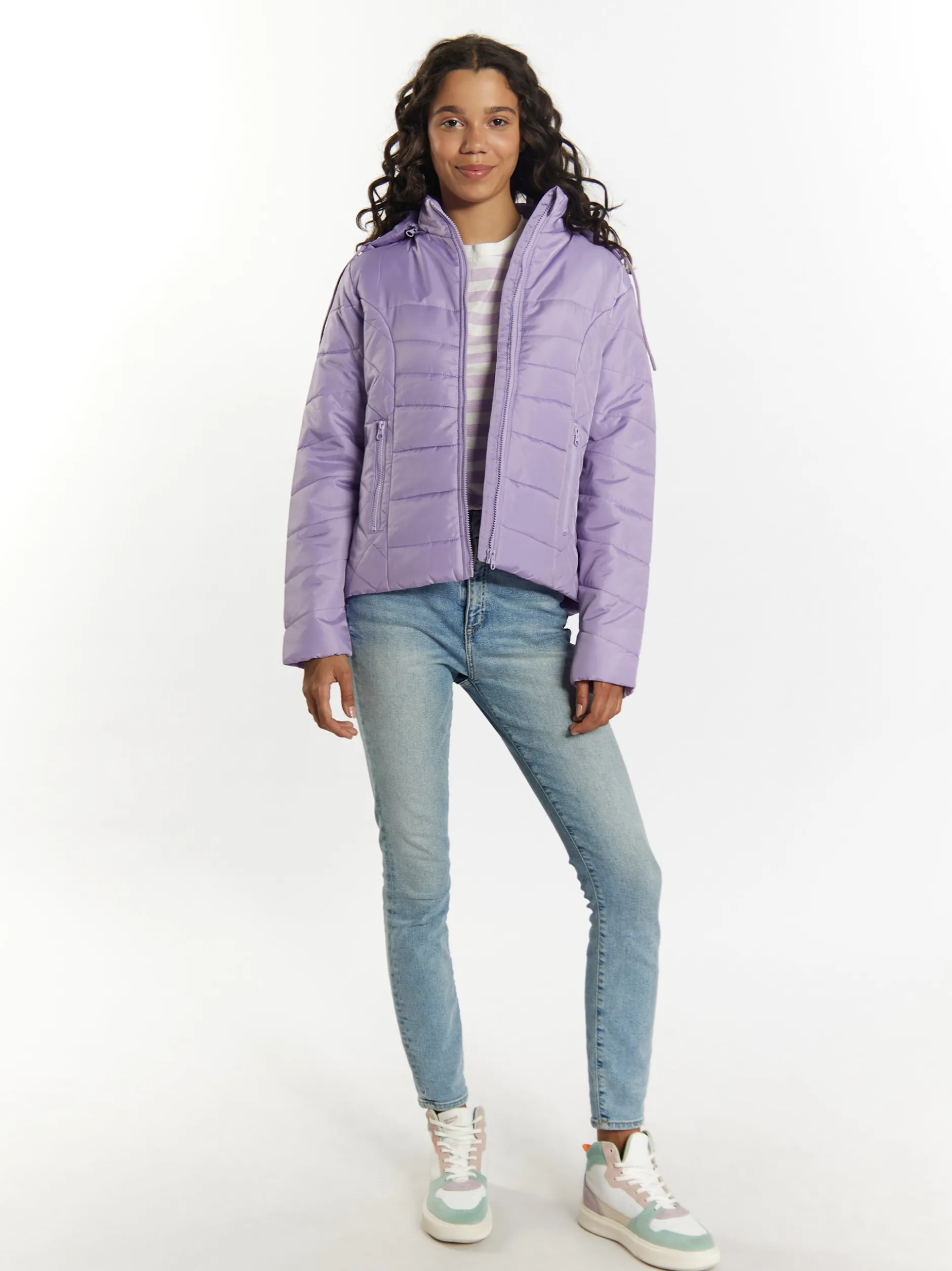 MyMo Damen Leicht wattierte Jacke in lila