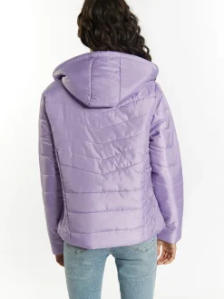 MyMo Damen Leicht wattierte Jacke in lila