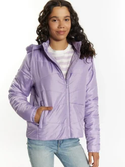 MyMo Damen Leicht wattierte Jacke in lila