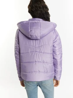 MyMo Damen Leicht wattierte Jacke in lila