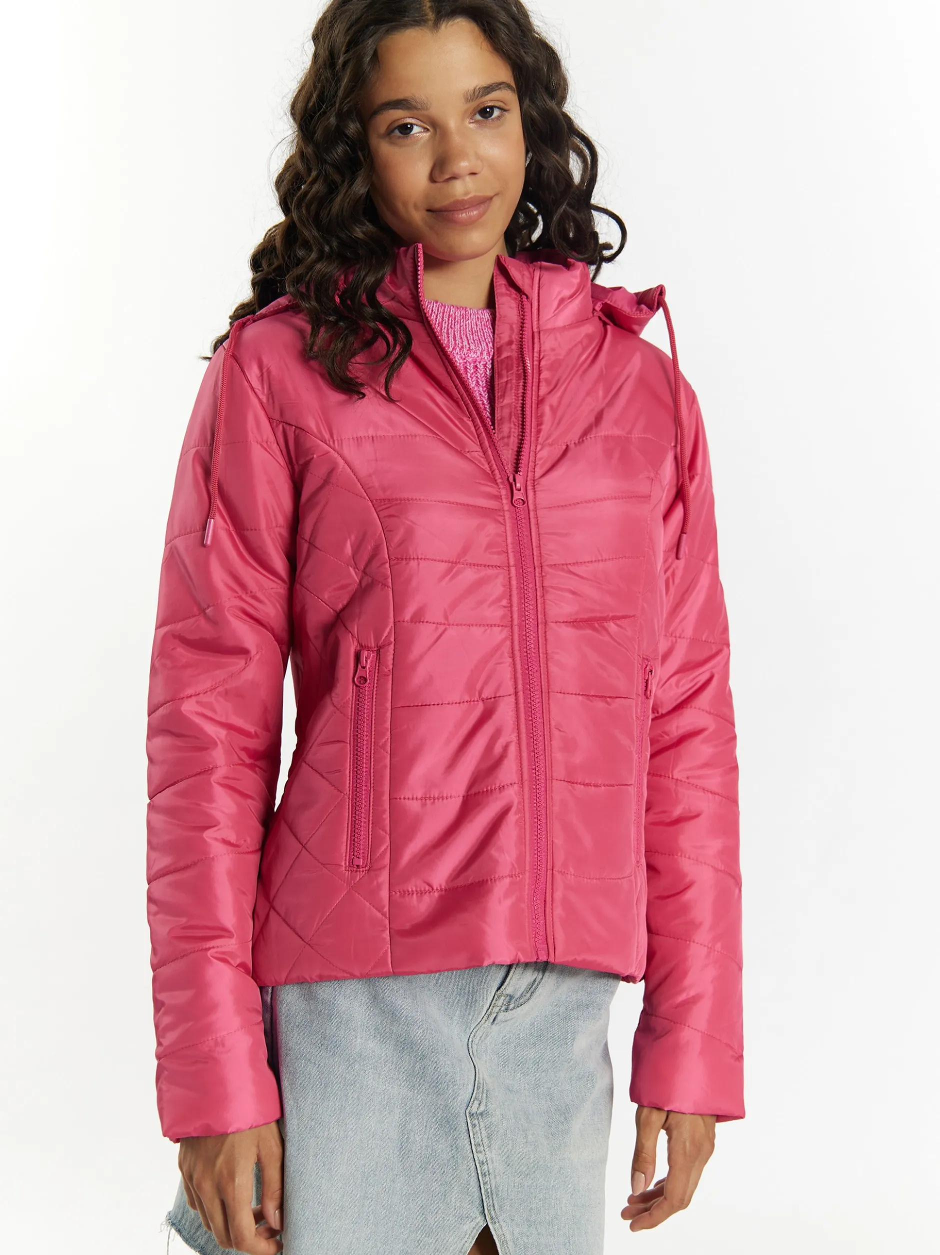 MyMo Damen Leicht wattierte Jacke in pink