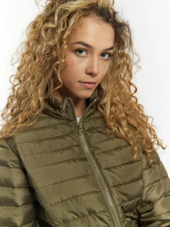MyMo Damen Leicht wattierte Jacke in oliv