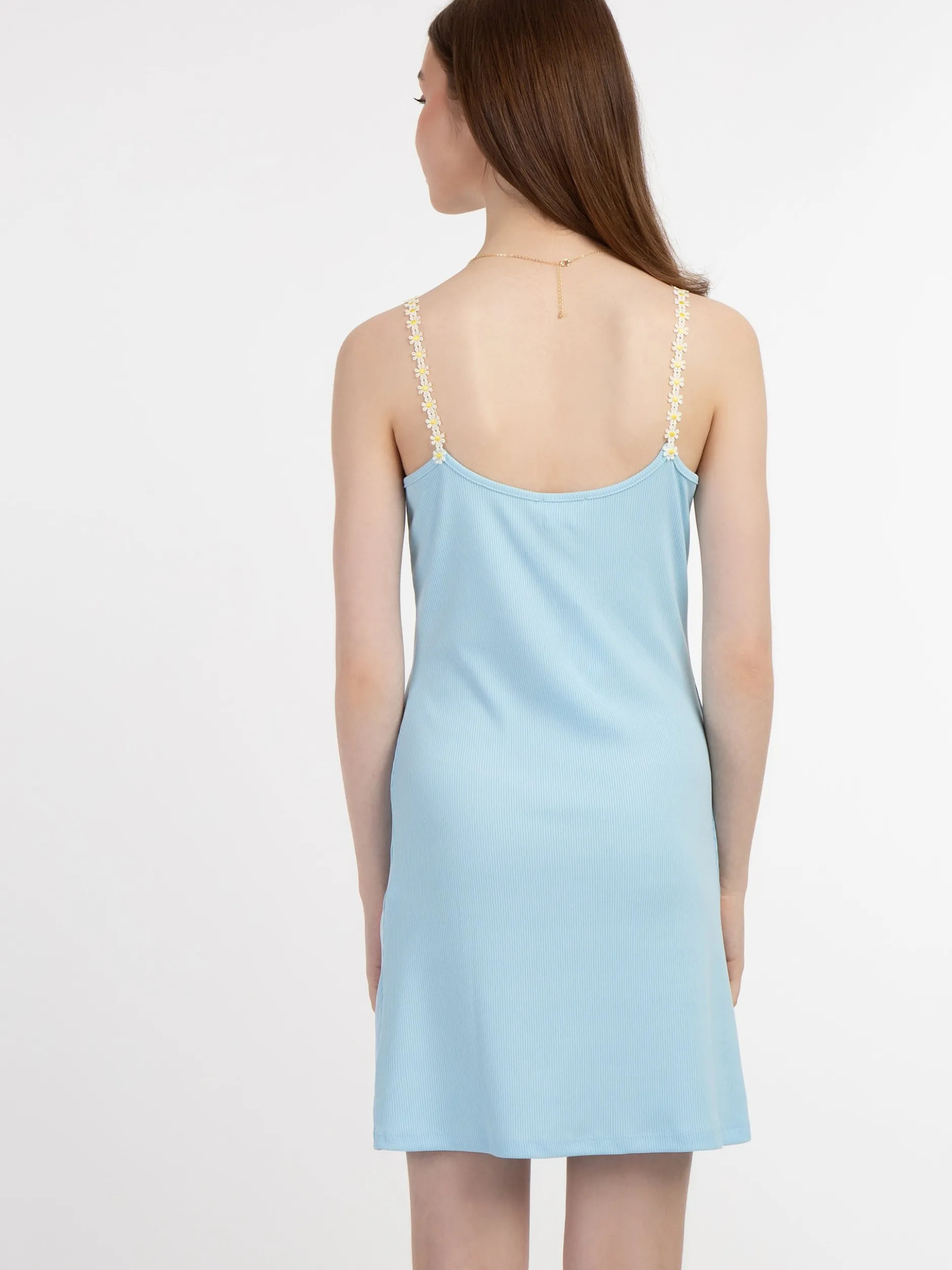 MyMo Damen Minikleid aus Rippstrick in hellblau