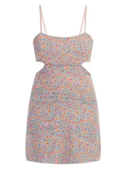 MyMo Damen Minikleid in mehrfarbig - Ausschnitt: Karree