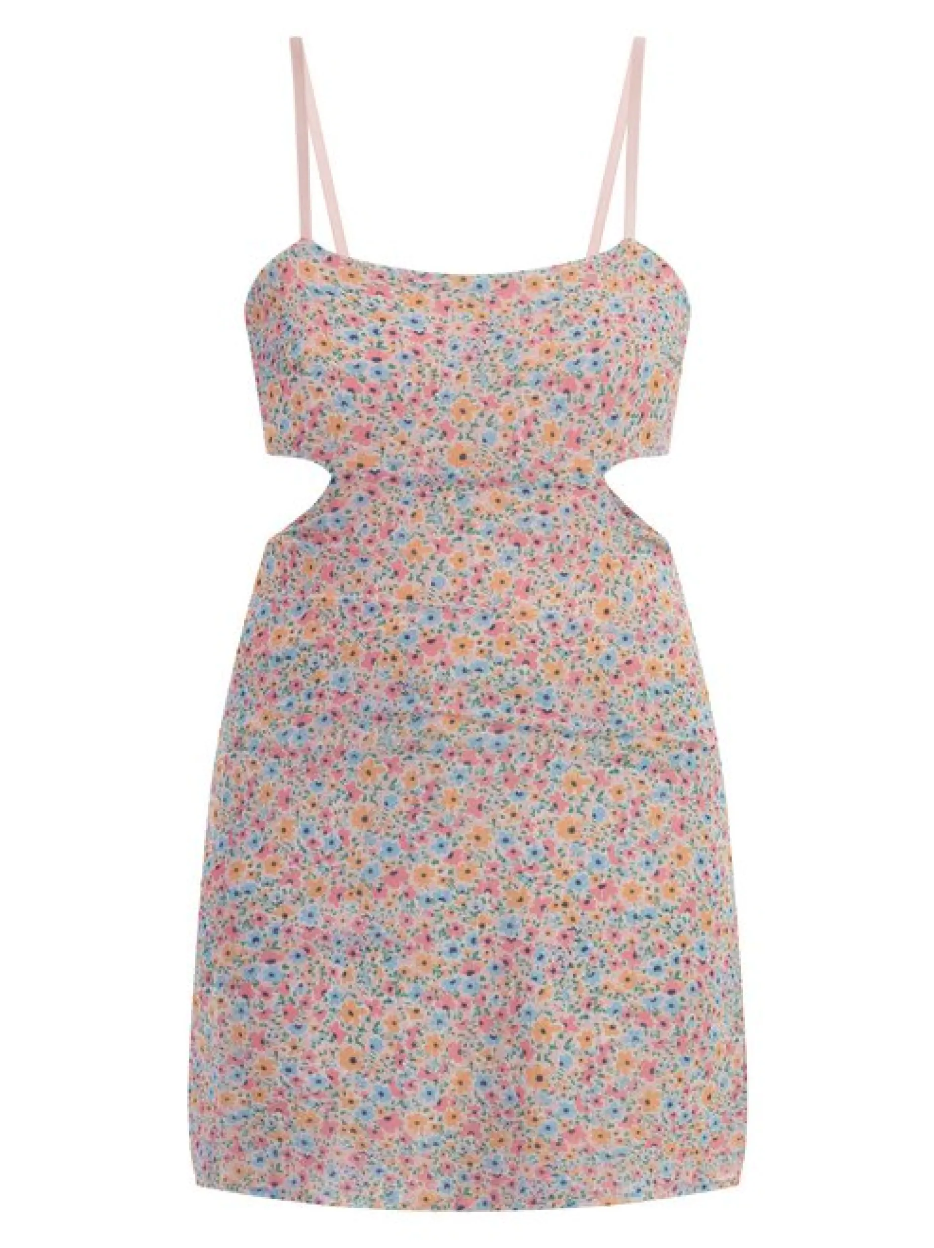 MyMo Damen Minikleid in mehrfarbig - Ausschnitt: Karree